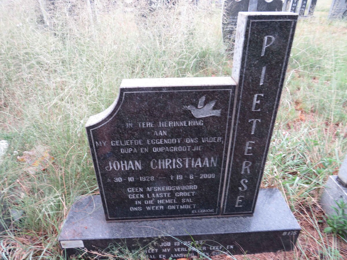 PIETERSE Johan Christiaan 1928-2000