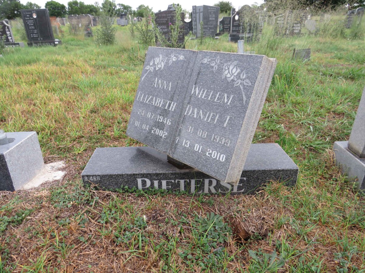 PIETERSE Willem Daniel F. 1939-2010 & Anna Elizabeth 1946-2002