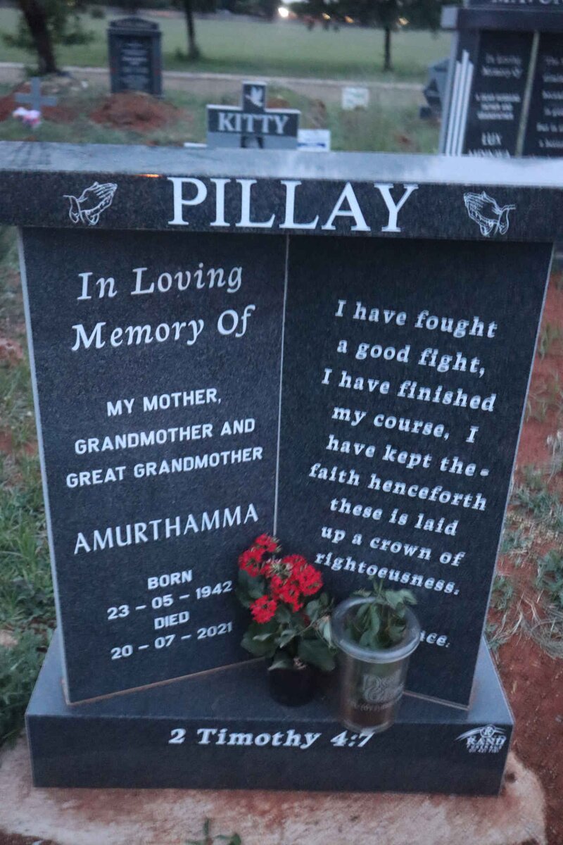 PILLAY Amurthamma 1942-2021