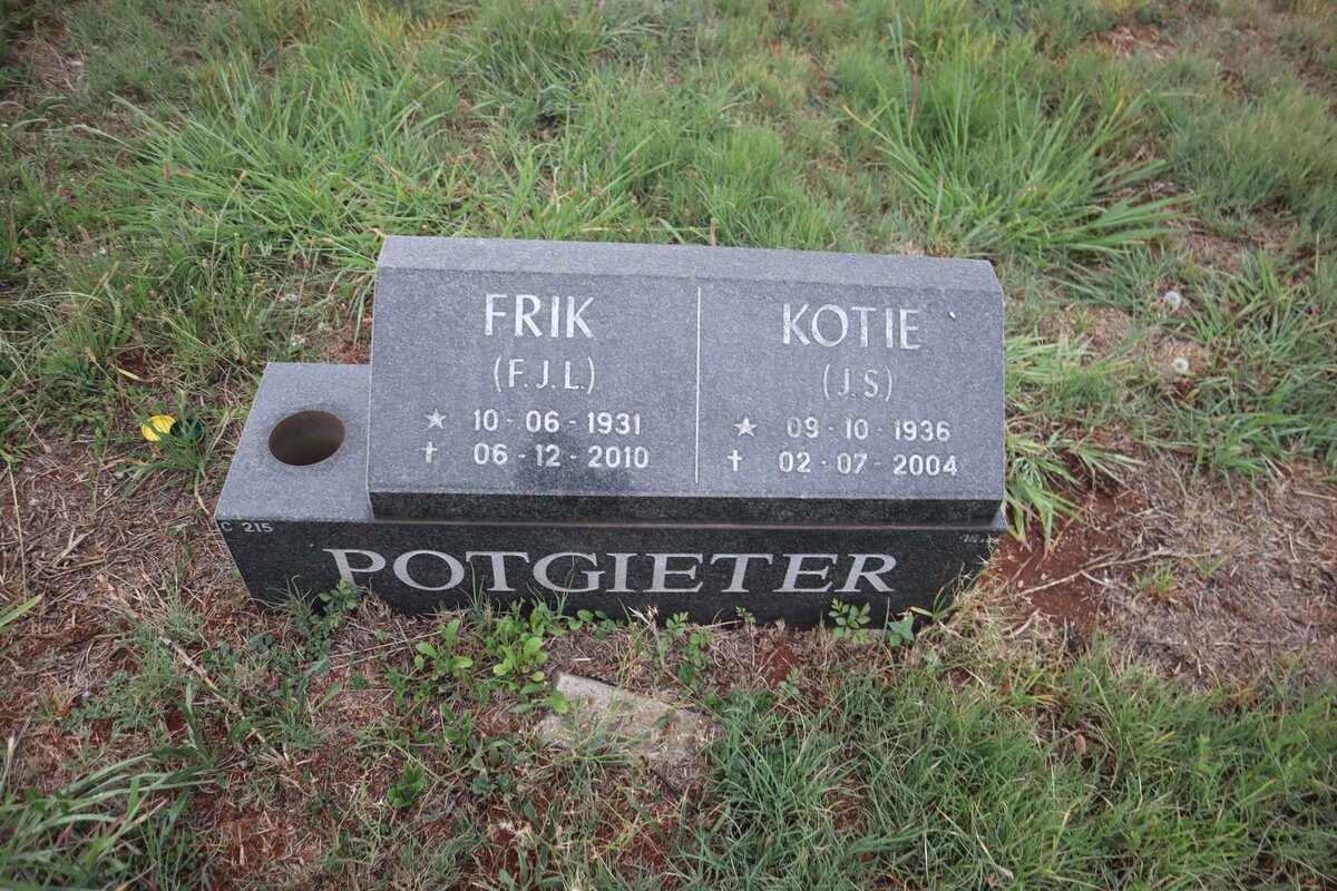POTGIETER F.J.L. 1931-2010 & J.S. 1936-2004