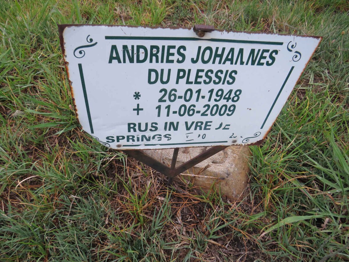 PLESSIS Andries Johannes, du 1948-2009