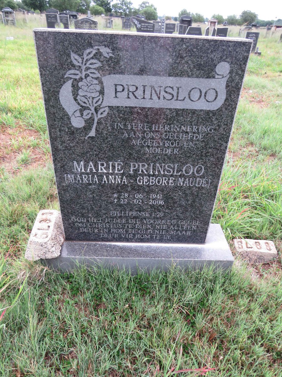 PRINSLOO Maria Anna nee NAUDE 1941-2006