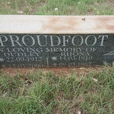 PROUDFOOT Dudley 1912-2000 & Rhona 1910-1987