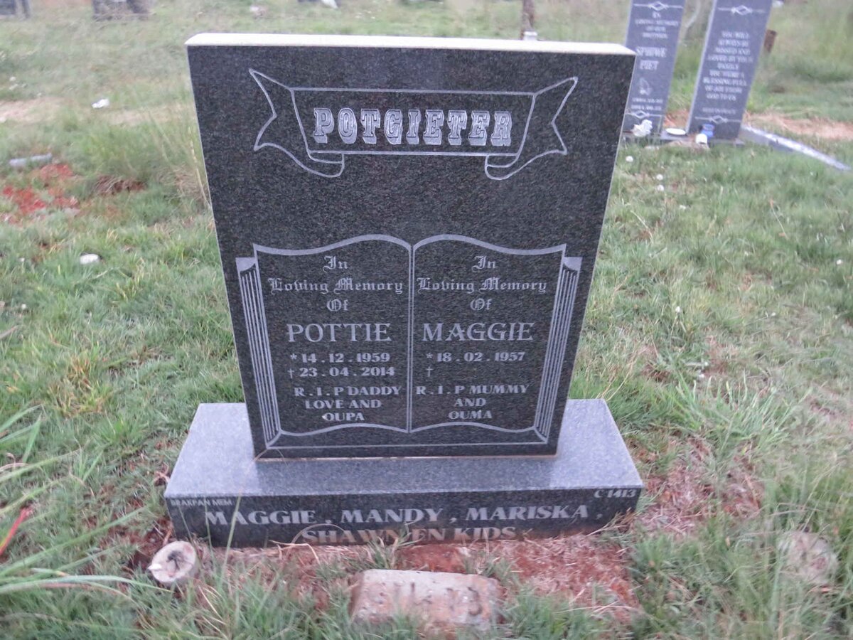 POTGIETER Pottie 1959-2014 & Maggy 1957-