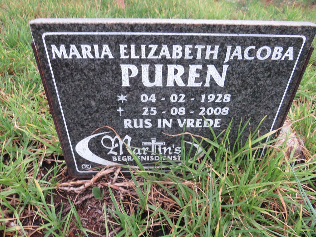 PUREN Maria Elizabeth Jacoba 1928-2008
