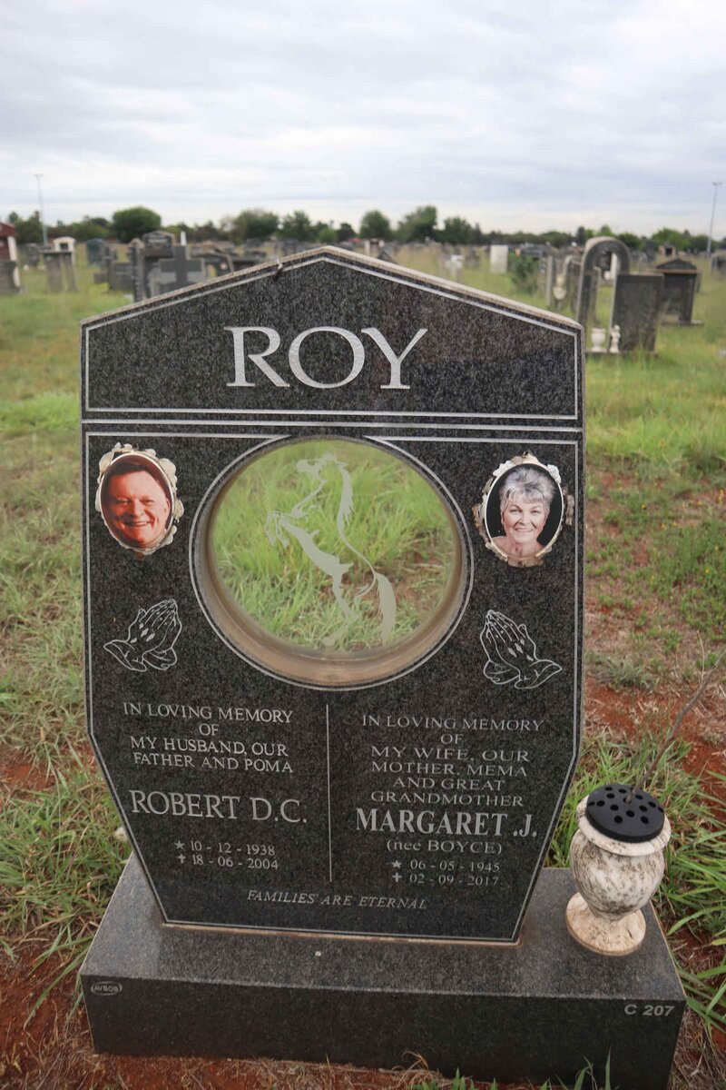 ROY Robert D.C. 1938-2004 & Margaret J. BOYCE 1945-2017