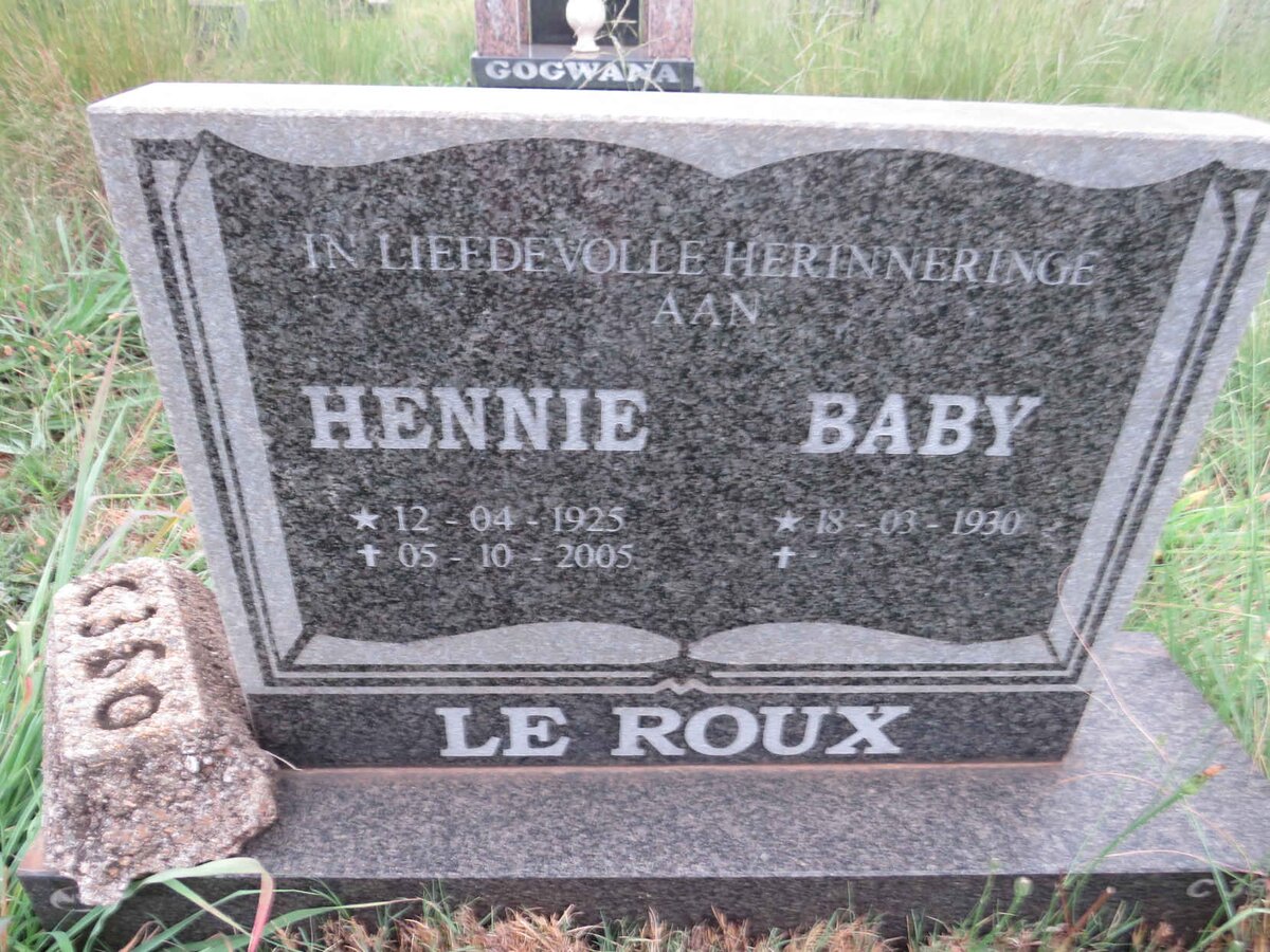 ROUX Hennie, le 1925-2005 & Baby 1930-