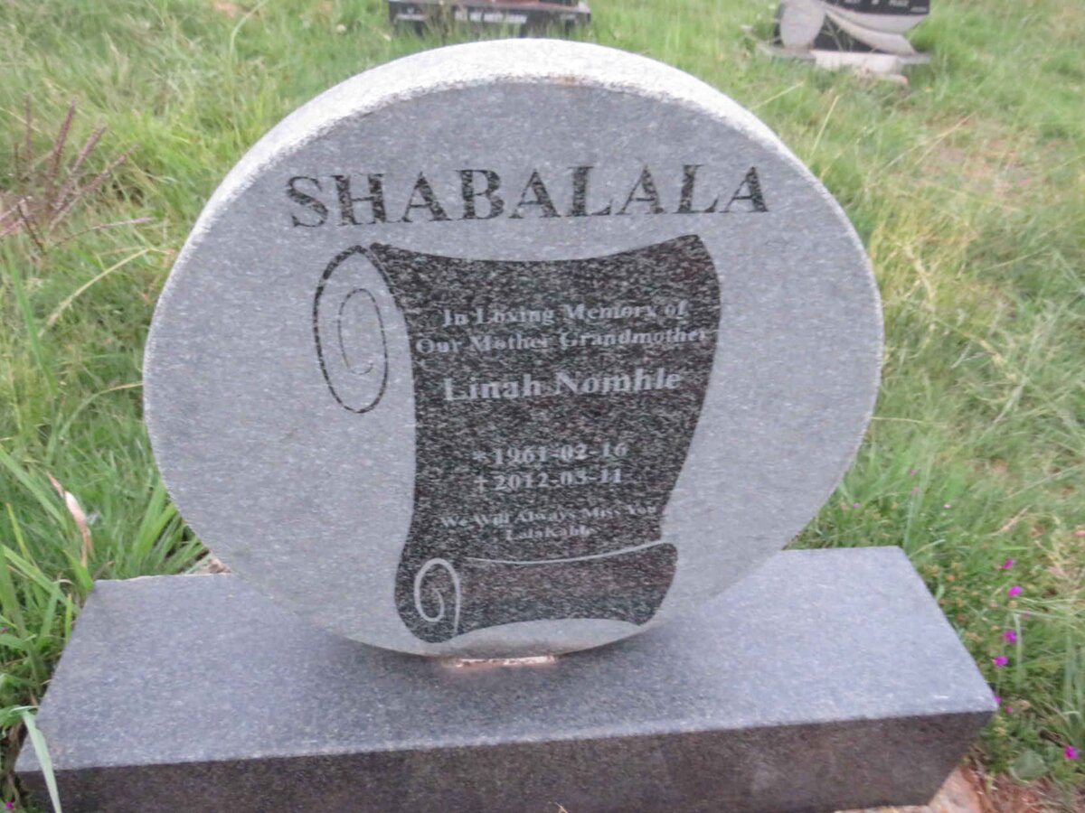 SHABALALA Linah Nomhle 1961-2012