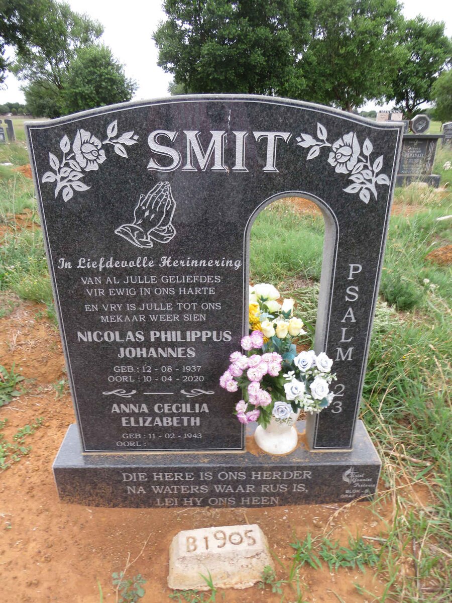 SMIT Nicolas Philippus Johannes 1937-2020 & Anna Cecilia Elizabeth 1943-
