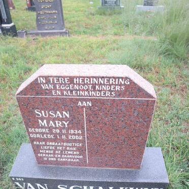 SCHALKWYK Susan Mary, van 1934-2002