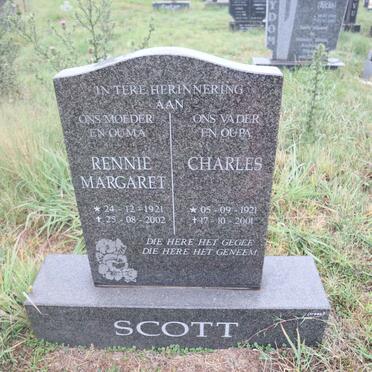 SCOTT Charles 1921-2001 & Rennie Margaret 1921-2002