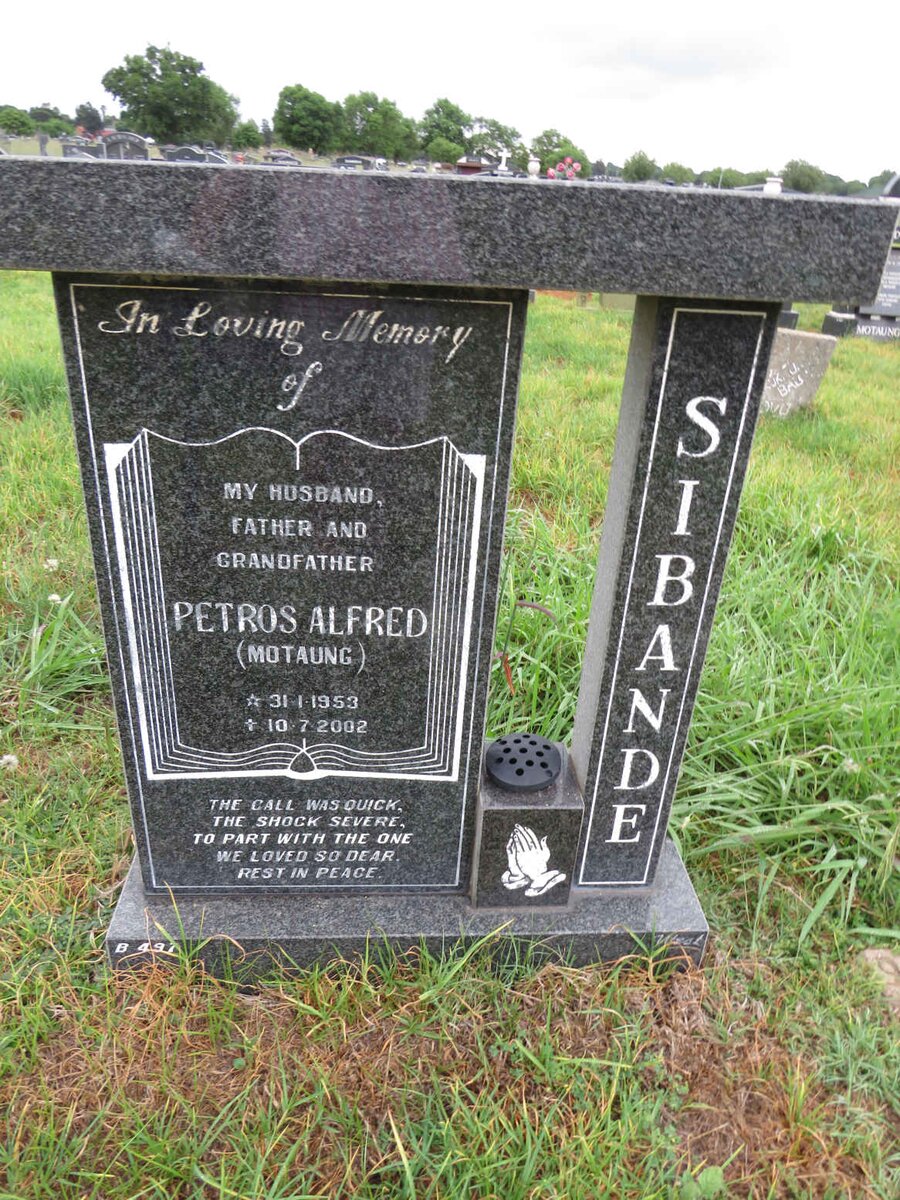 SIBANDE Petros Alfred 1953-2002