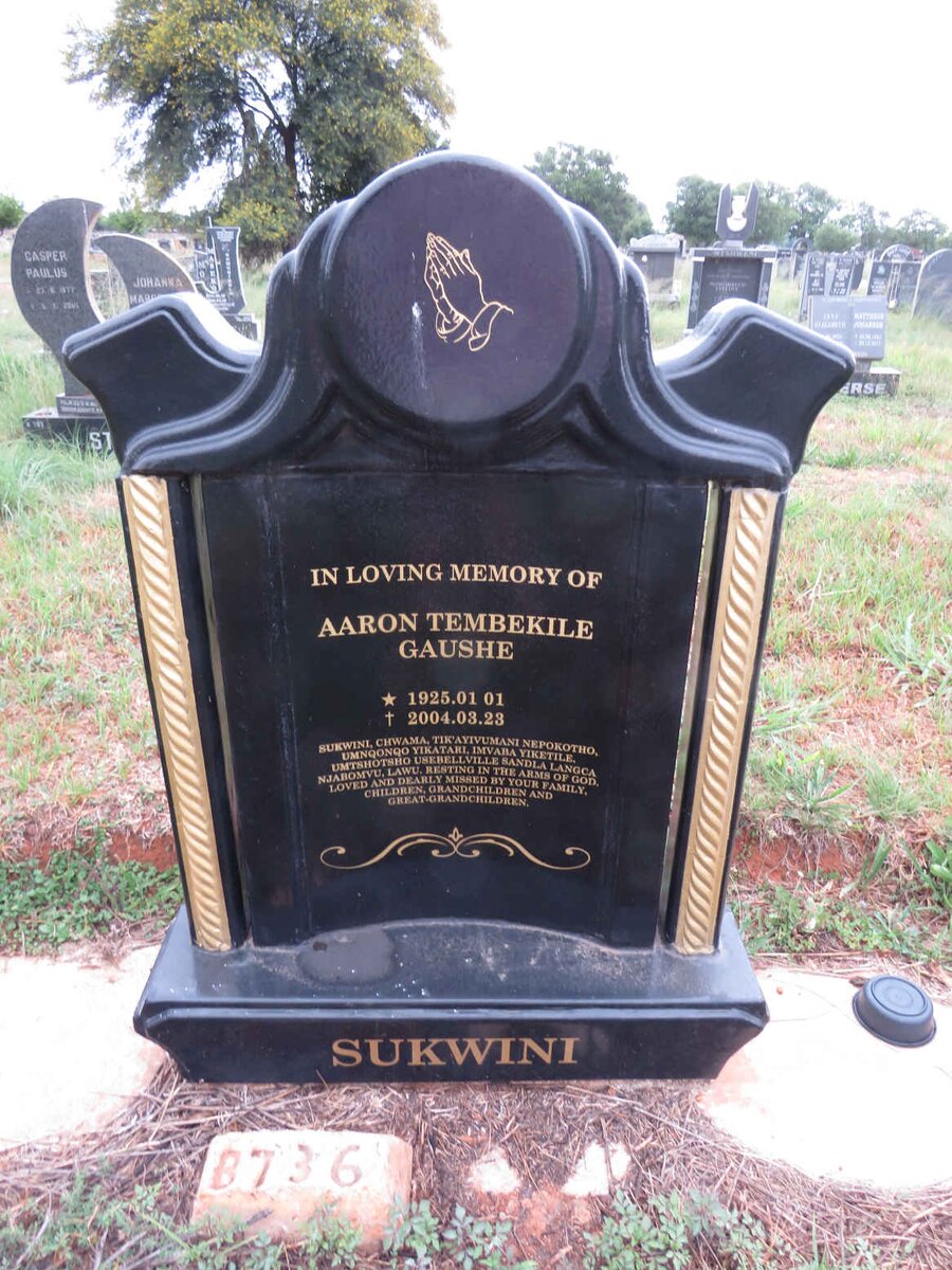 SUKWINI Aaron Tembekile Gaushe 1925-2004