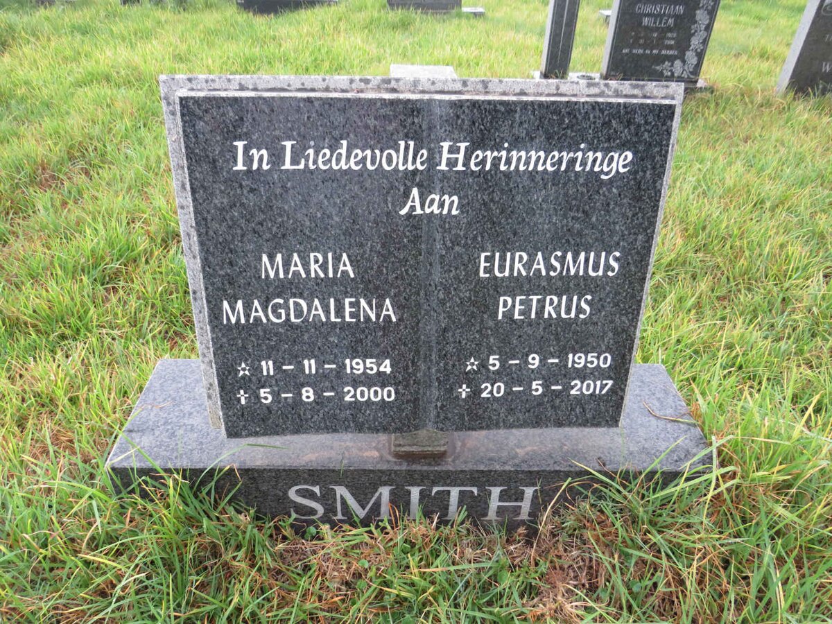 SMITH Eurasmus Petrus 1950-2017 & Maria Magdalena 1954-2000