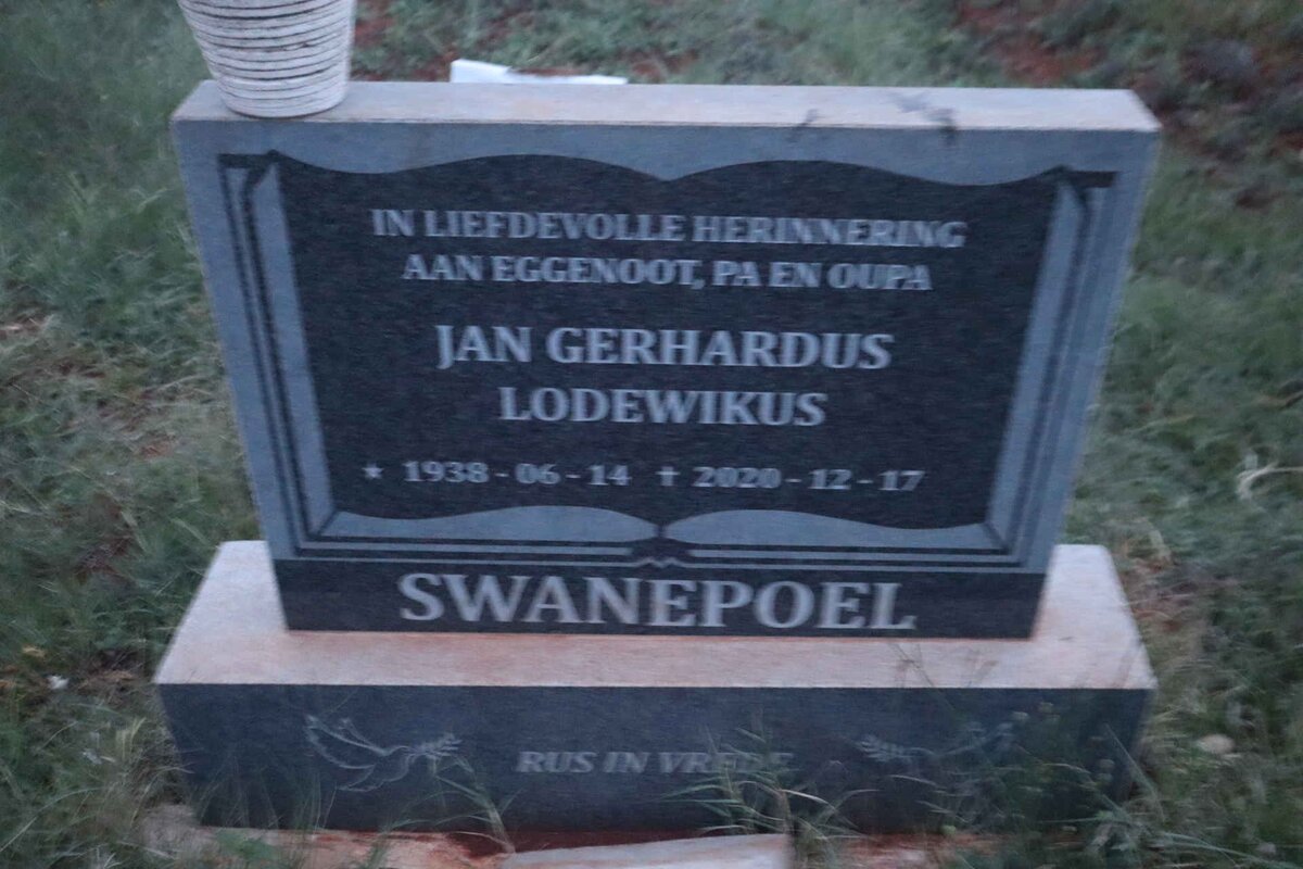SWANEPOEL Jan Gerhardus Lodewikus 1938-2020