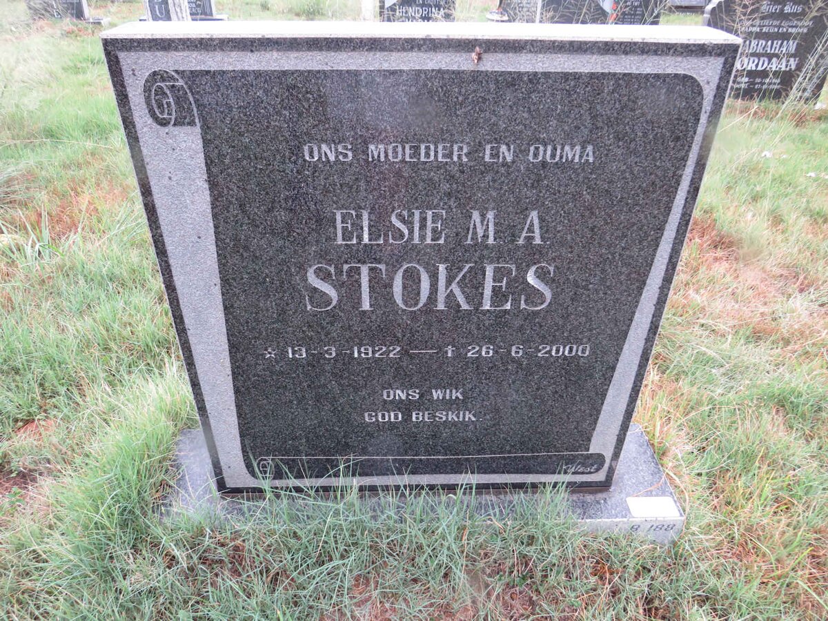 STOKES Elsie M.A. 1922-2000