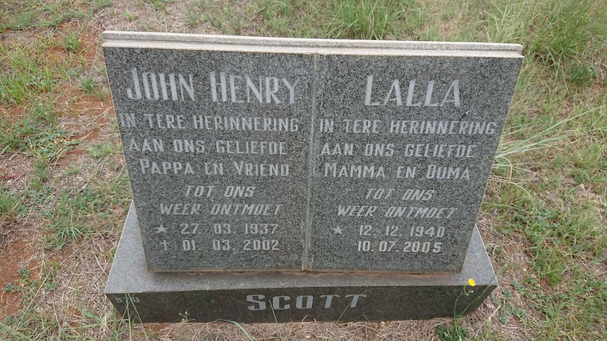 SCOTT John Henry 1937-2002 &  Lalla 1940-2005