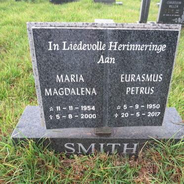 SMITH Eurasmus Petrus 1950-2017 & Maria Magdalena 1954-2000