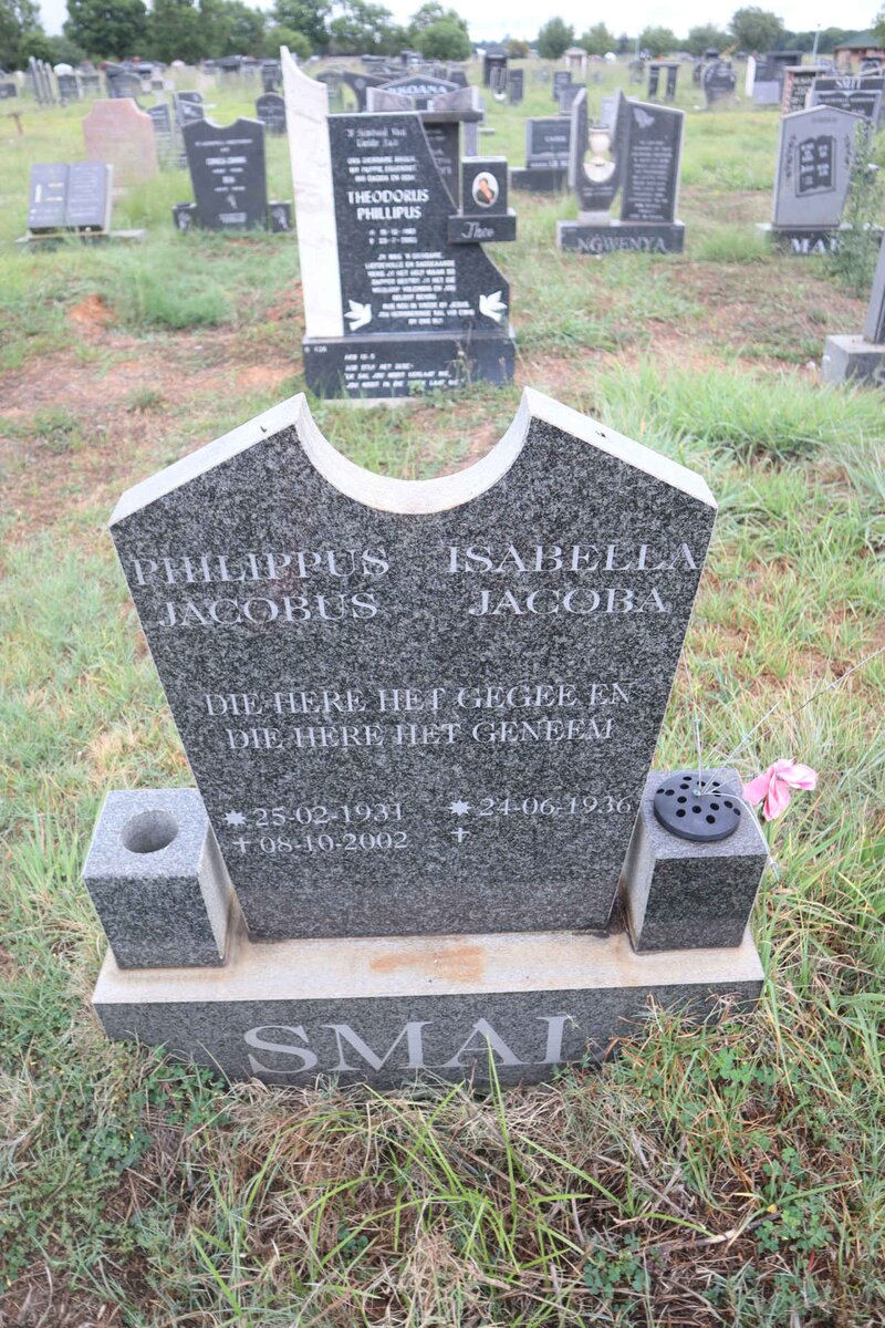 SMAL Philippus Jacobus 1931-2002 & Isabella Jacoba 1936-