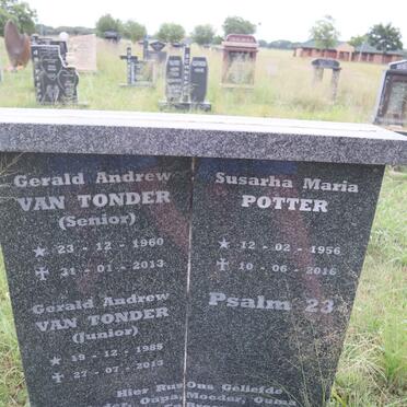 TONDER Gerald Andrew, van 1960-2013 & Susarha Maria POTTER 1956-2016 :: VAN TONDER Gerald Andrew 1985-2013