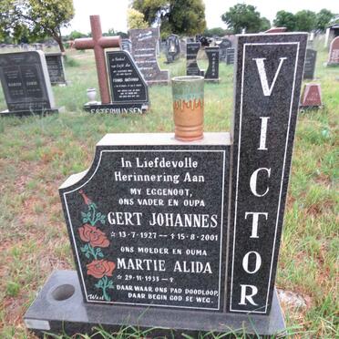 VICTOR Gert Johannes 1927-2001 & Martie Alida 1933-