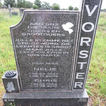 VORSTER Chris 1933-2013 & Nellie 1942-2008