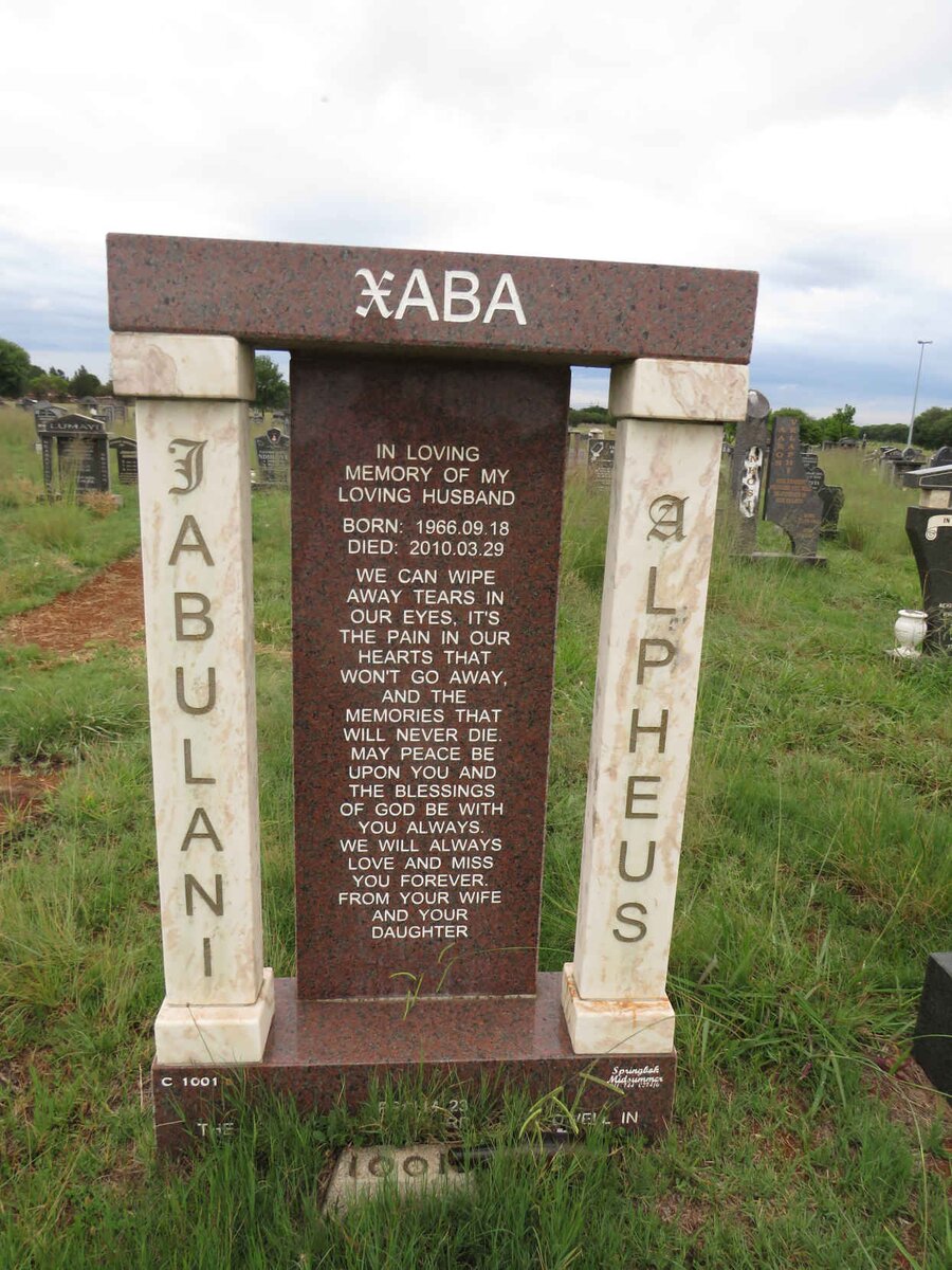 XABA Jabulani Alpheus 1966-2010