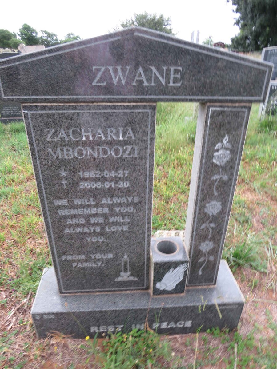 ZWANE Zacharia Mbondozi 1962-2006
