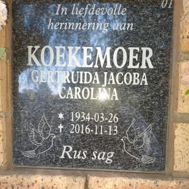 KOEKEMOER Gertruida Jacoba Carolina 1934-2016