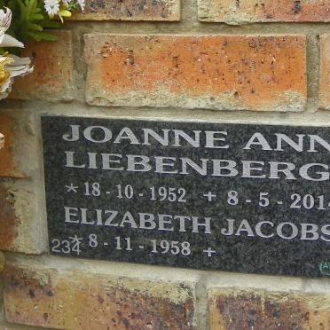 LIEBENBERG Joanne Ann 1952-2014 :: JACOBS Elizabeth 1958-
