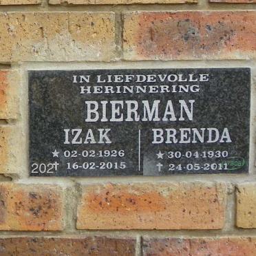BIERMAN Izak 1926-2015 &amp; Brenda 1930-2011