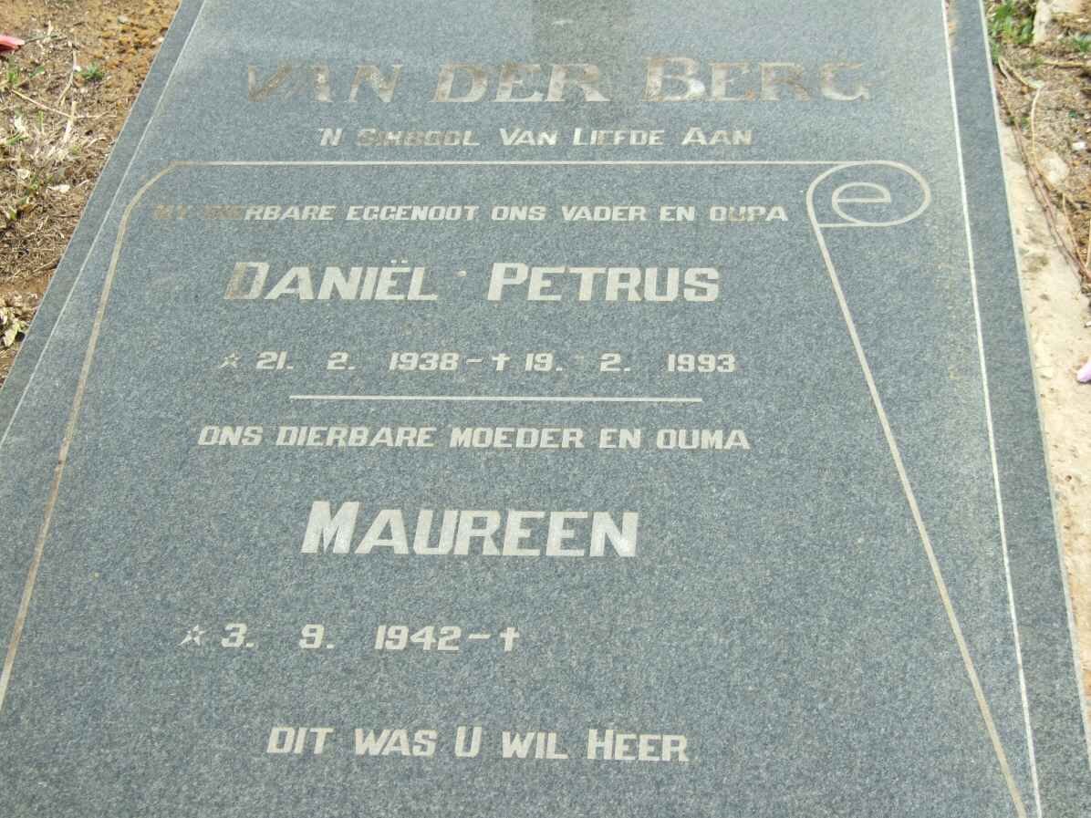 BERG Daniël Petrus, van der 1938-1993 &amp; Maureen 1942-