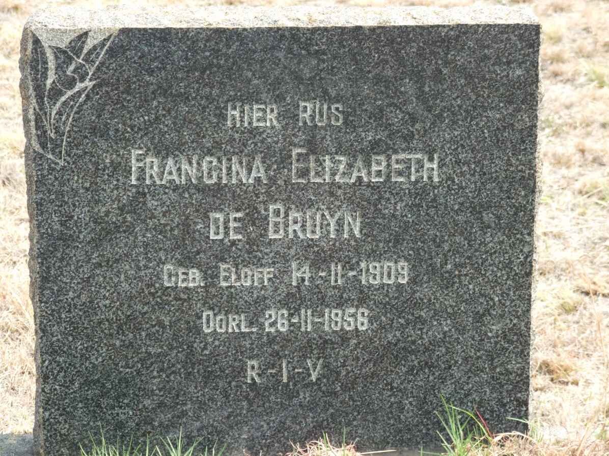 BRUYN Francina Elizabeth, de nee ELOFF 1909-1956