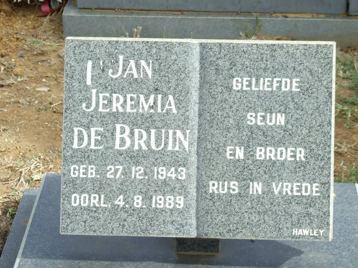 BRUIN Jan Jeremia, de 1943-1989