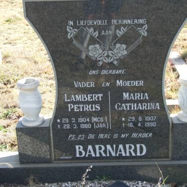 BARNARD Lambert Petrus 1904-1980 &amp; Maria Catharina 1907-1990