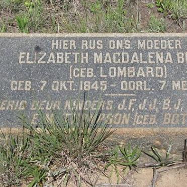 BOTHA Elizabeth Magdalena nee LOMBARD 1845-1921