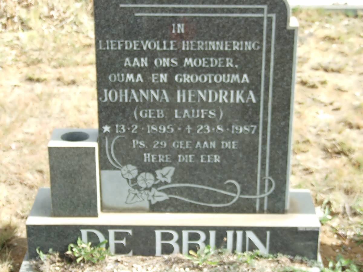 BRUIN Johanna Hendrika, de nee LAUFS 1895-1987