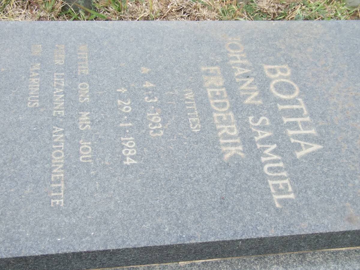 BOTHA Johann Samuel Frederik 1933-1984