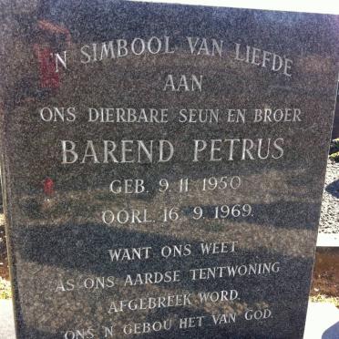 BREDA Dirk Gysbert, van 1919-2002 &amp; Rachael Maria 1914-2003 :: VAN BREDA Barend Petrus 1950-1969 