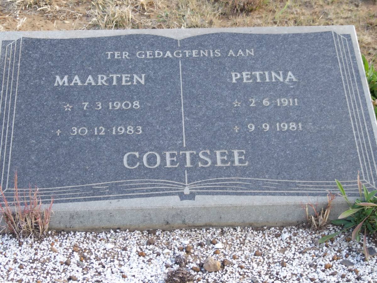 COETSEE Maarten 1908-1983 &amp; Petina 1911-1981