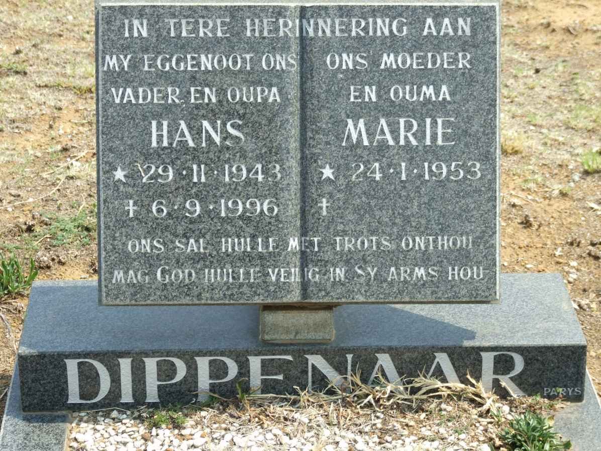 DIPPENAAR Hans 1943-1996 &amp; Marie 1953-