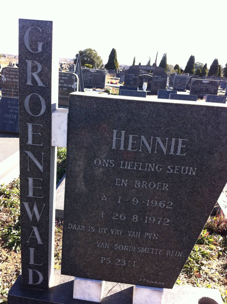 GROENEWALD Hennie 1962-1972