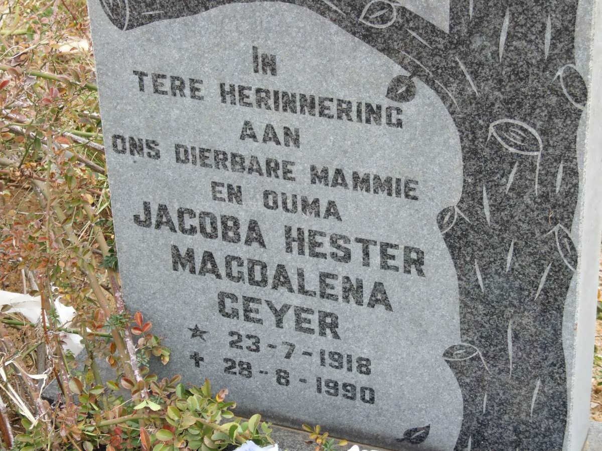 GEYER Jacoba Hester 1918-1990
