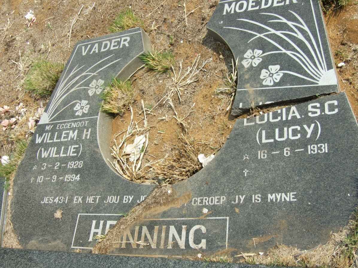 HENNING Willem H. 1928-1994 &amp; Lucia S.C. 1931-
