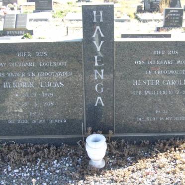 HAVENGA Hendrik Lucas 1929-1978 &amp; Hester Carolina MULLER 1933-