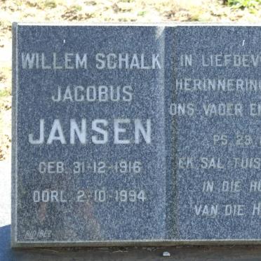 JANSEN Willem Schalk Jacobus 1916-1994