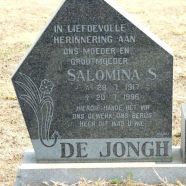 JONGH Salomina S., de 1917-1996