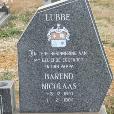 LUBBE Barend Nicolaas 1947-1984