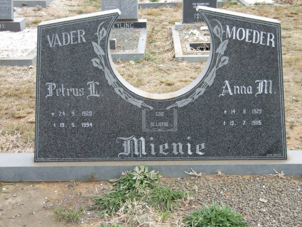 MIENIE Petrus L. 1920-1994 &amp; Anna M. 1929-1985