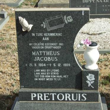 PRETORUIS Mattheus Jacobus 1904-1989